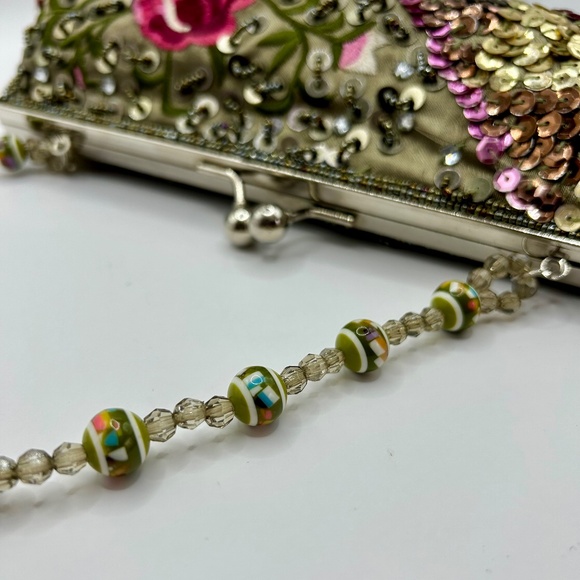 Aldo⎪Vintage Beaded Floral Satin Evening Bag - Picture 3 of 14
